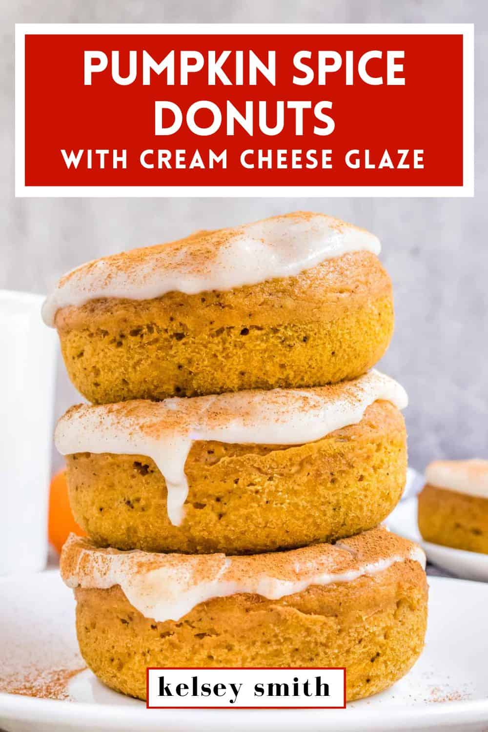 pumpkin spice donuts with cream cheese glaze.