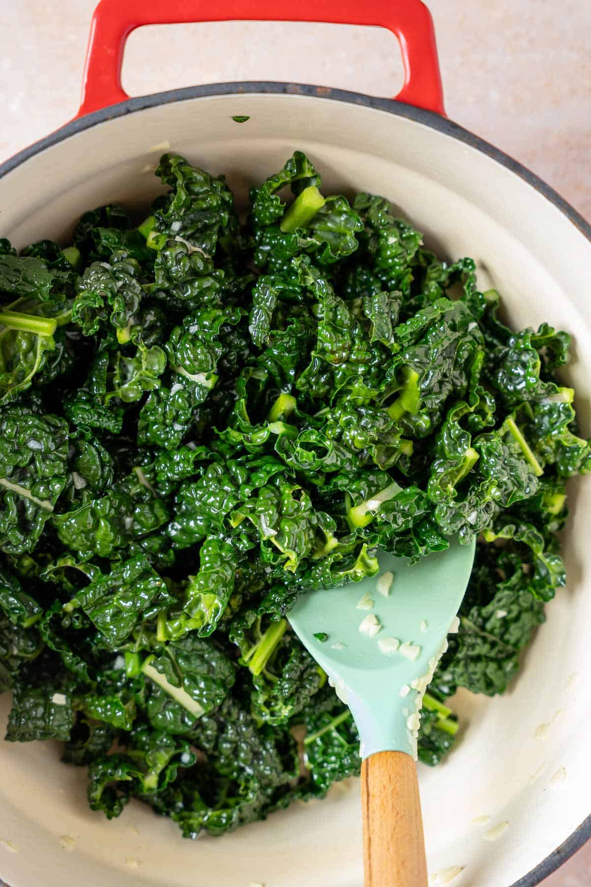 Cooked kale.
