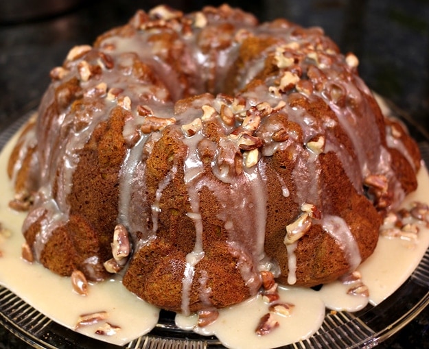 Pumpkin Pound Cake with Maple Pecan Glaze