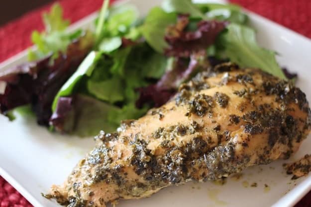 Pesto Ranch Chicken with a side salad.