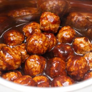 BBQ meatballs in an Instant Pot.
