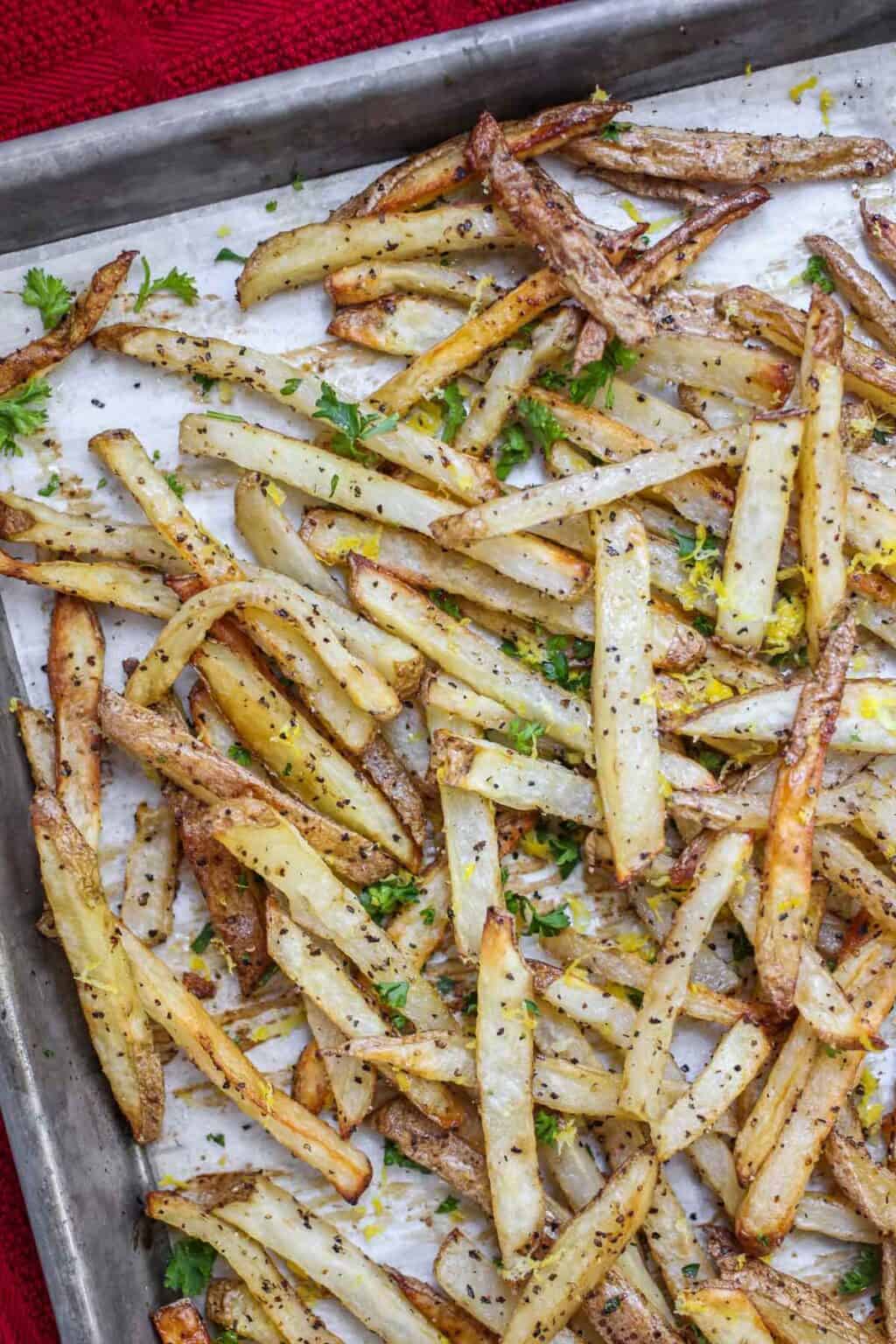 Lemon Pepper Fries - Oven-Baked