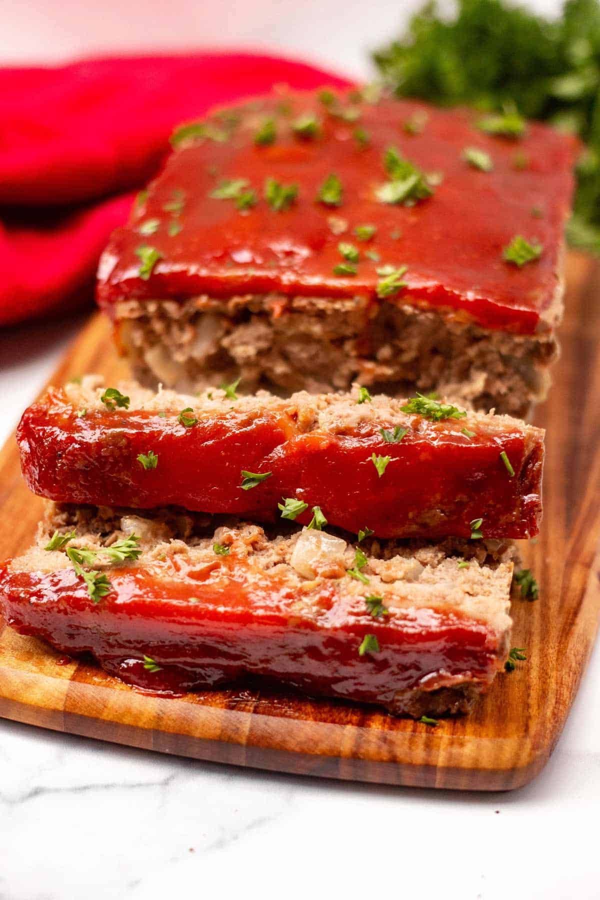 Meatloaf with a ketchup glaze