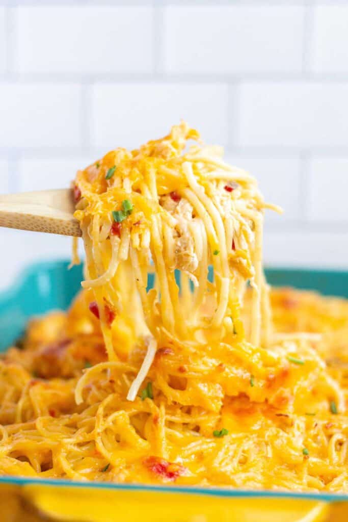 Easy Rotel Chicken Spaghetti With Velveeta