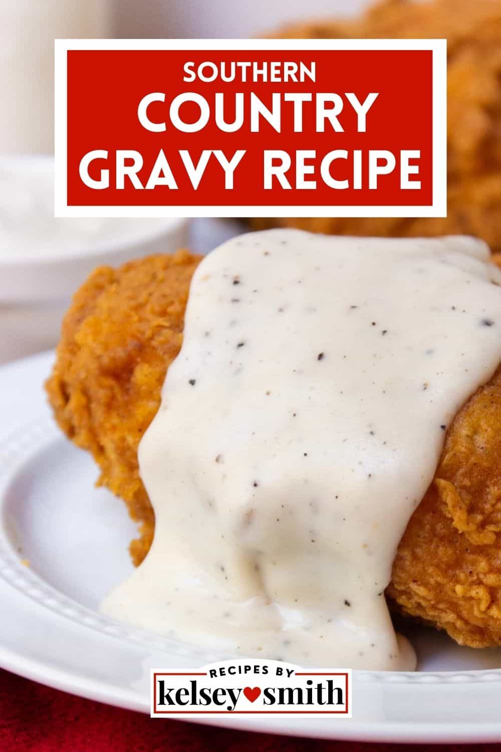 Southern country gravy over fried chicken
