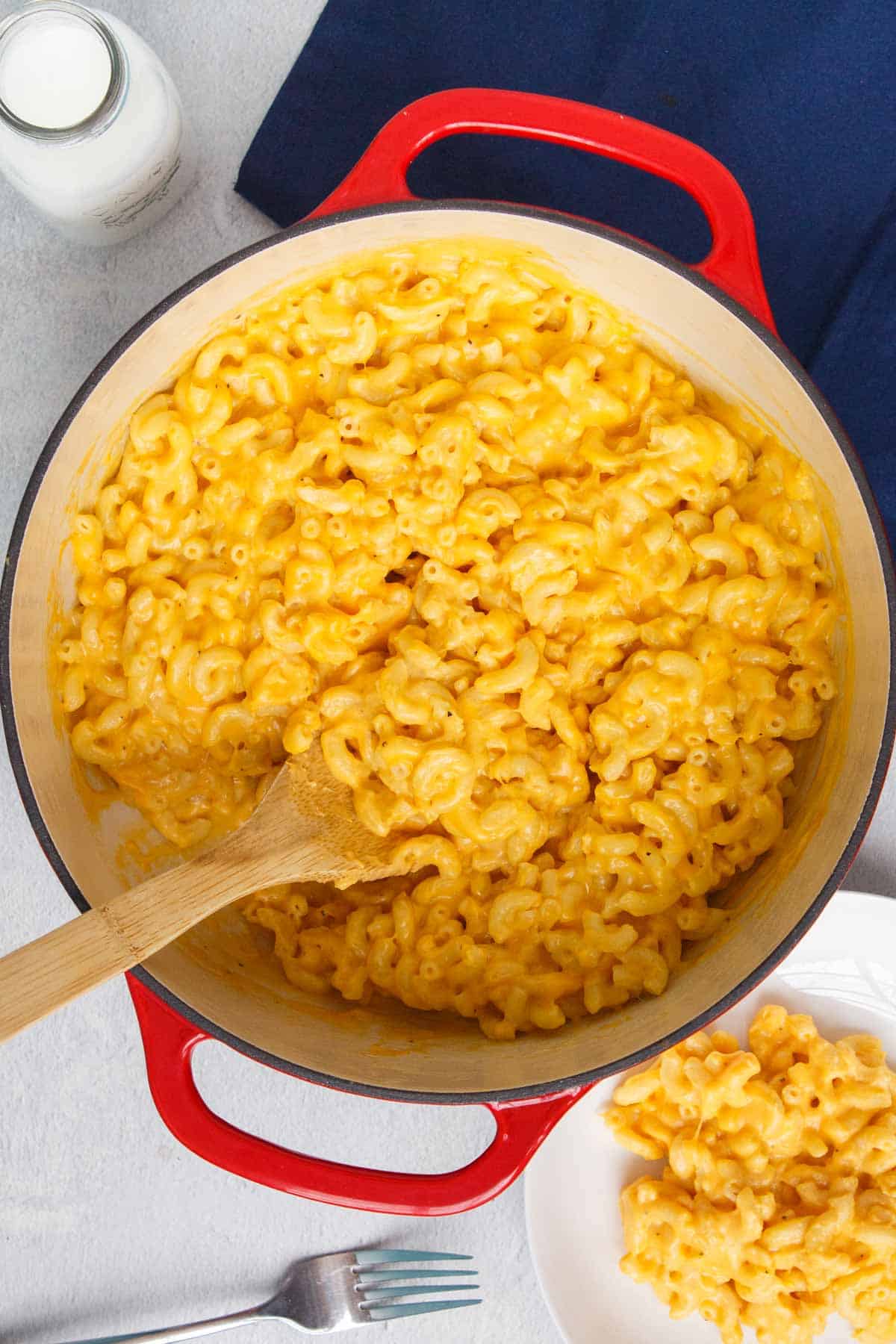 4-Ingredient Mac and Cheese in a dutch oven pot