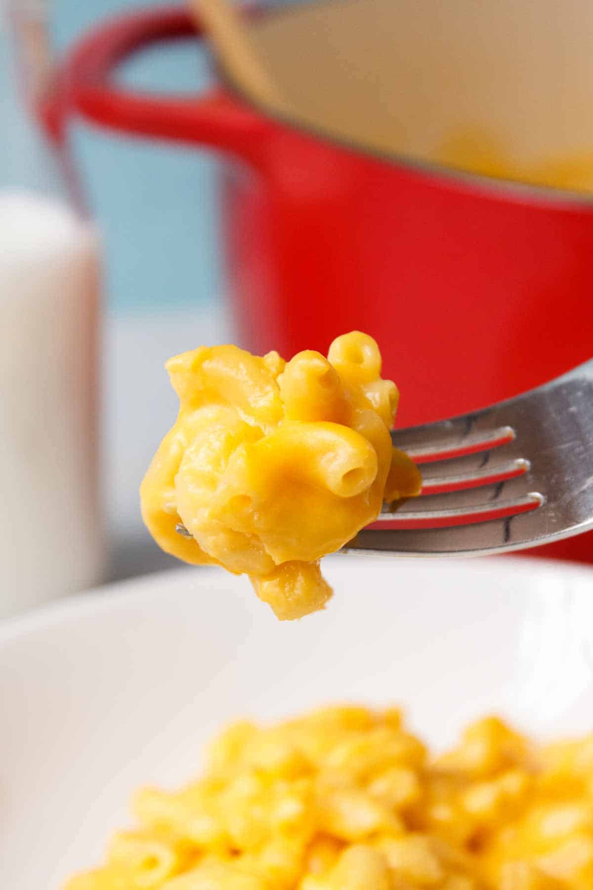 4-Ingredient Mac and Cheese on a Fork