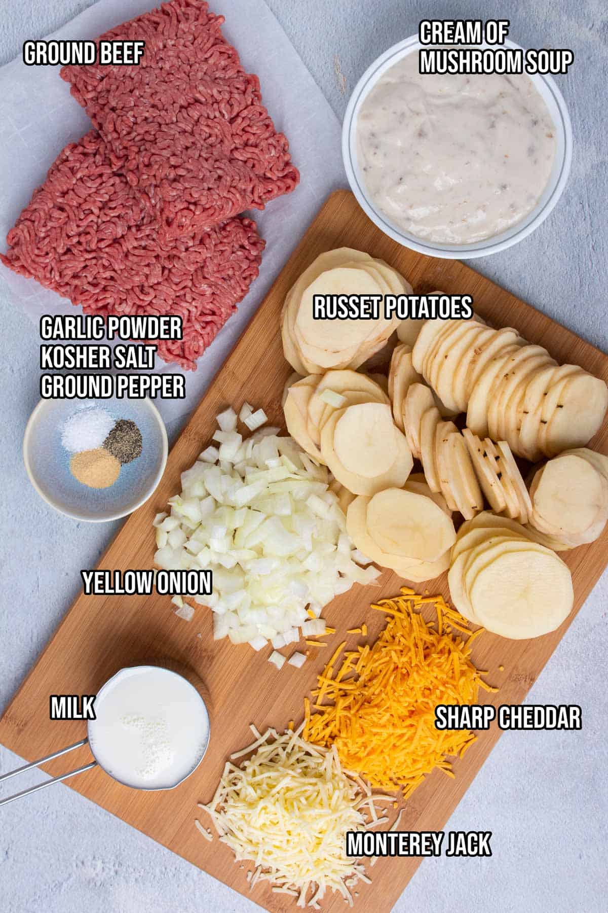 Crockpot Hamburger Potato Casserole Ingredients