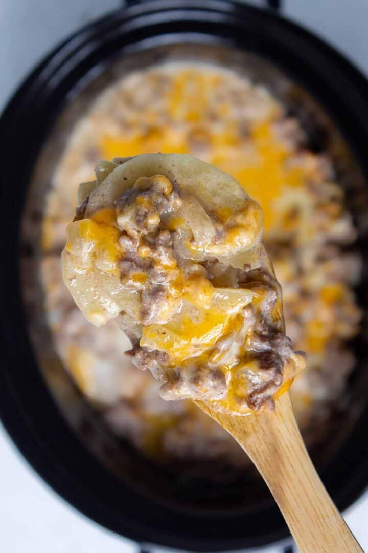 Crockpot Hamburger Potato Casserole Recipe - By Kelsey Smith