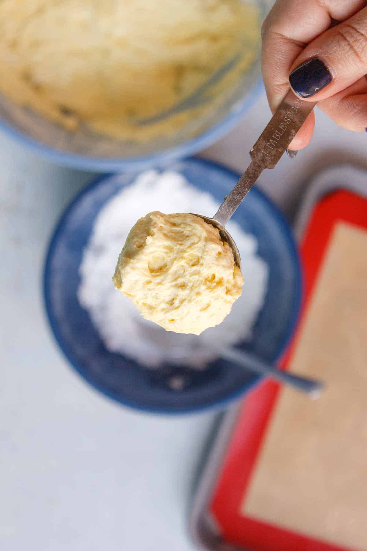 Heaping tablespoon of Lemon Cool Whip Cookie dough