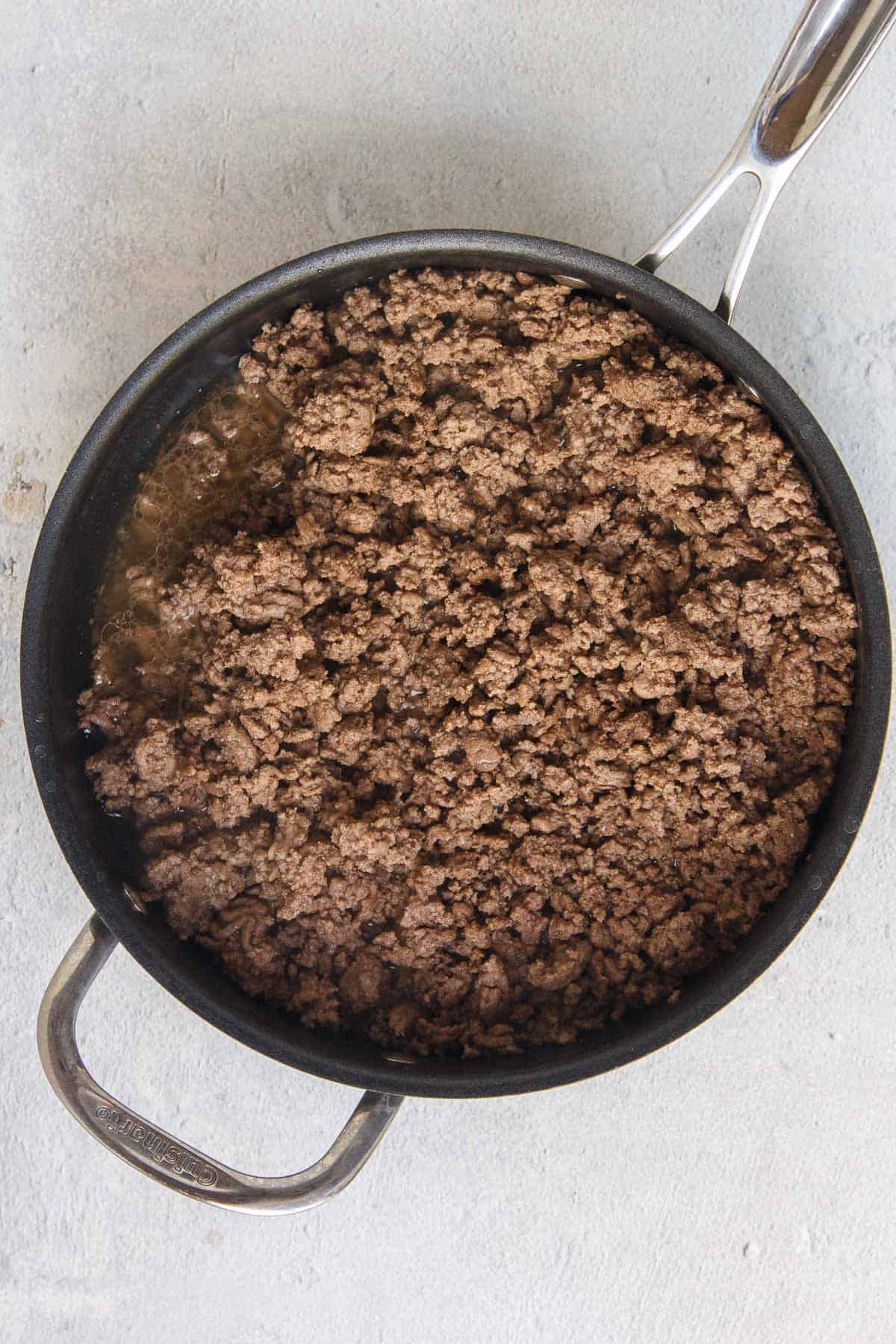 Browned ground beef