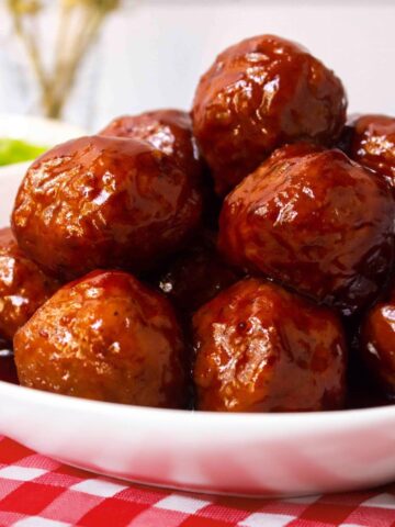 Grape Jelly Meatballs in a Bowl