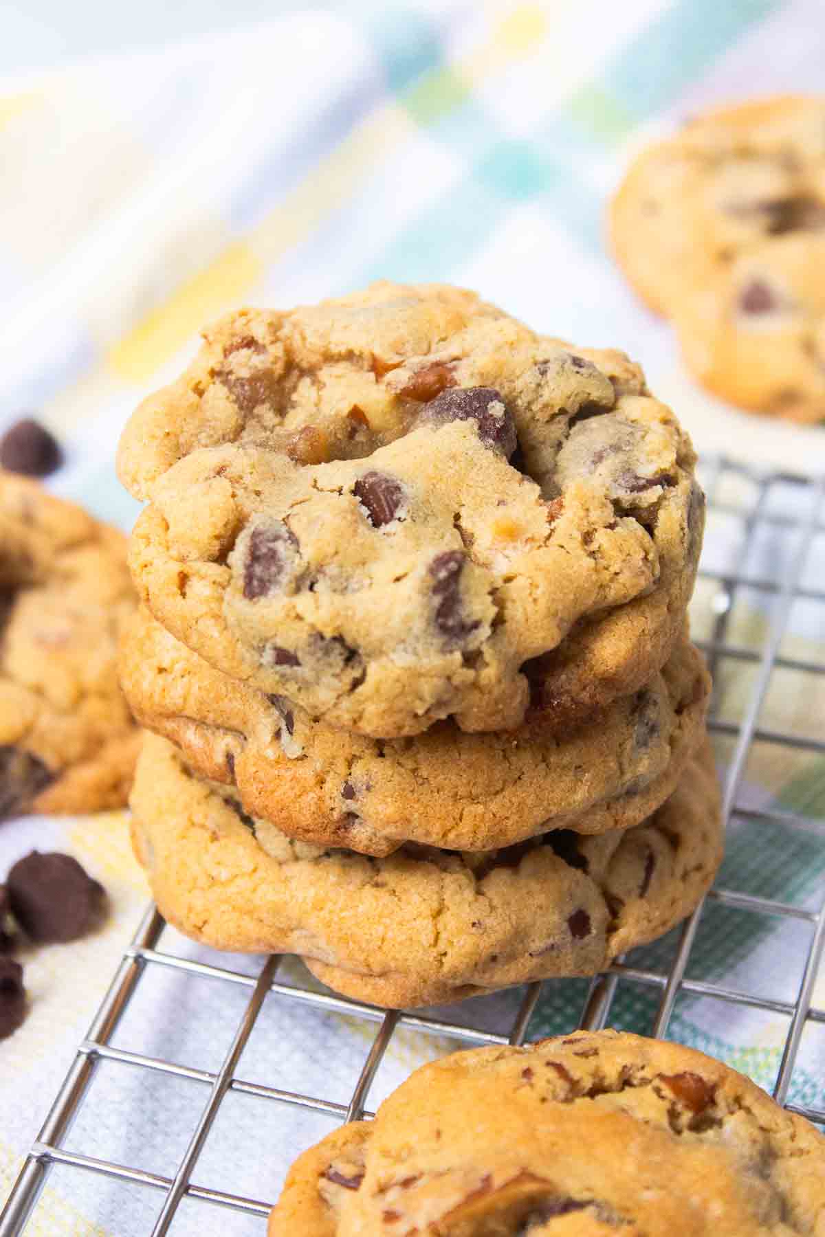 Stack of Chocolate Chip Pecan Cookies