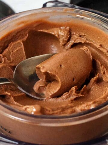 Chocolate ice cream in a Ninja Creami pint