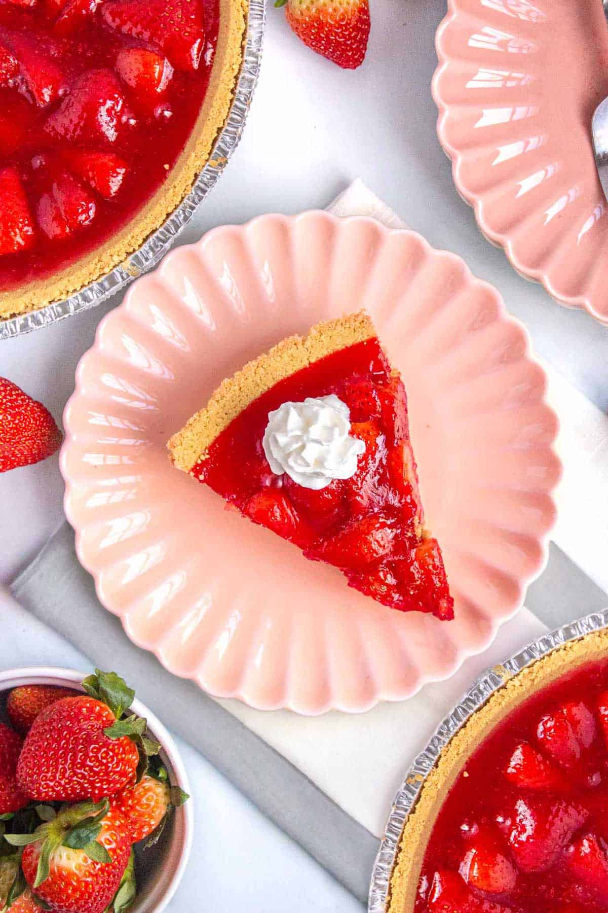 Strawberry pie with a graham cracker crust