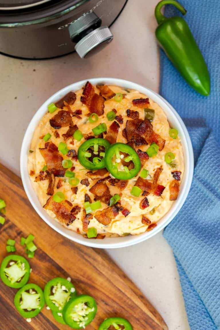 Crockpot Jalapeño Popper Dip with Bacon - By Kelsey Smith
